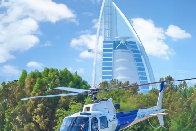 Helicopter tour over Dubai skyline