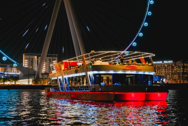 Dubai Marina dinner cruise with city lights