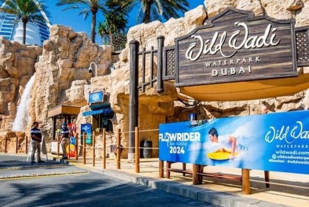Wild Wadi Waterpark in Dubai with Jumeirah view
