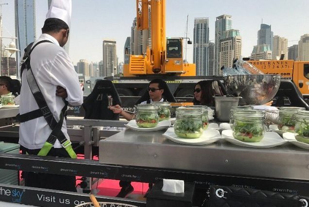 Dinner in the Sky Dubai with aerial dining