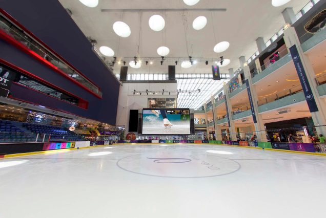 Dubai Ice Rink with skaters