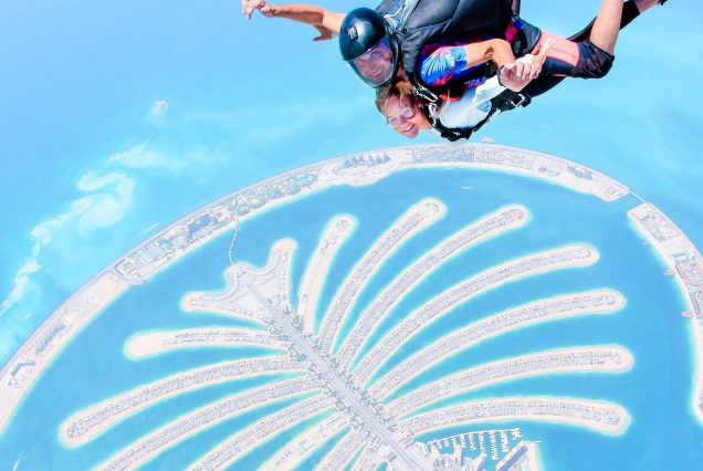 Skydive Dubai with aerial views